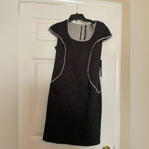 NWT Black grey trimmed Andrew Marc dress